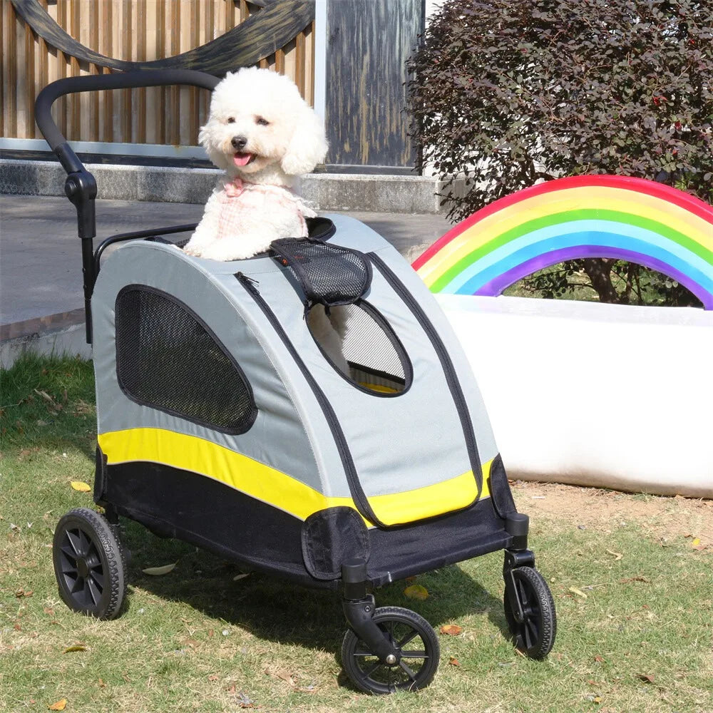 Bingopaw Foldable Pet Stroller With Removable Carrier For Small Pets