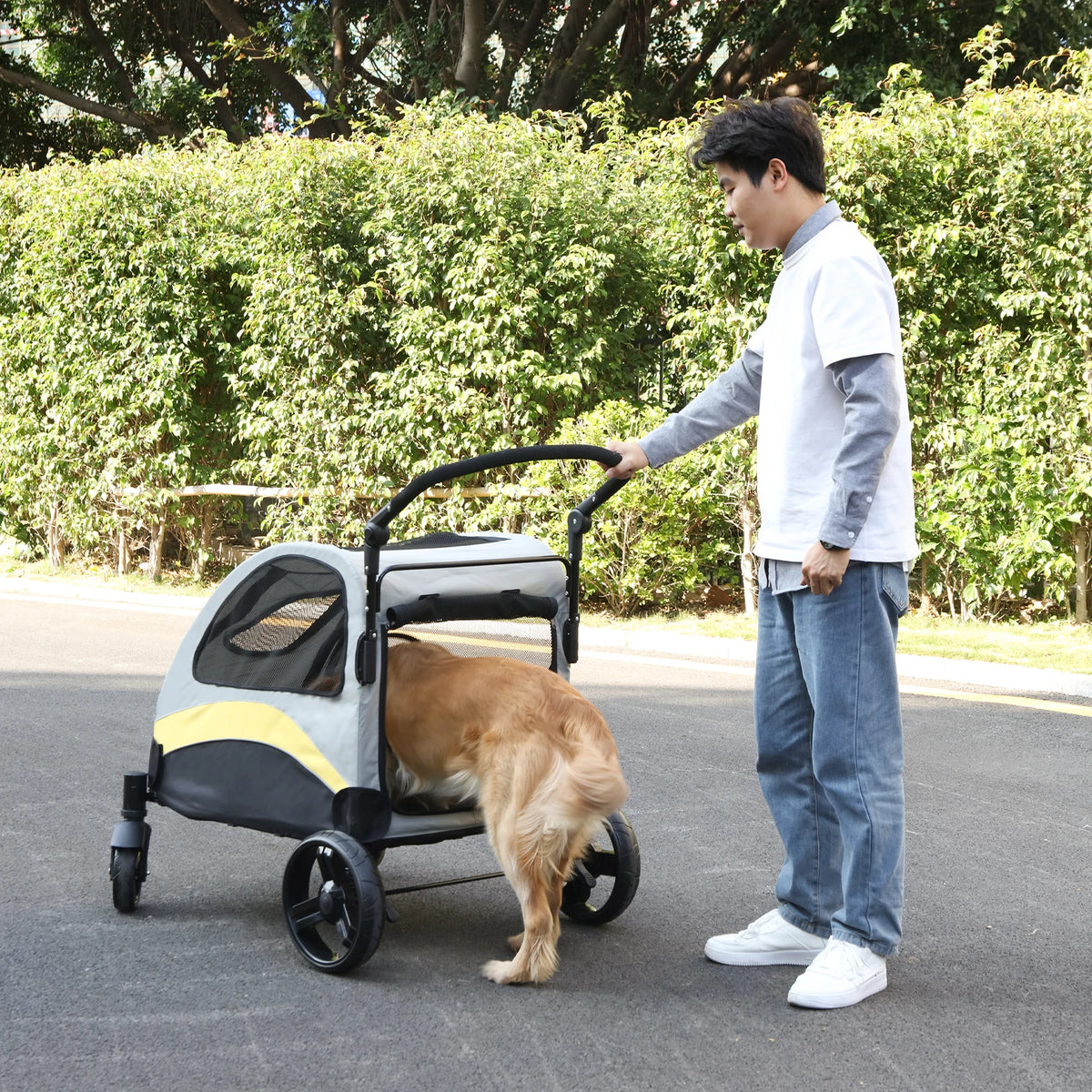 Foldable Breathable Pet Stroller For Dogs And Cats Travel Carrier