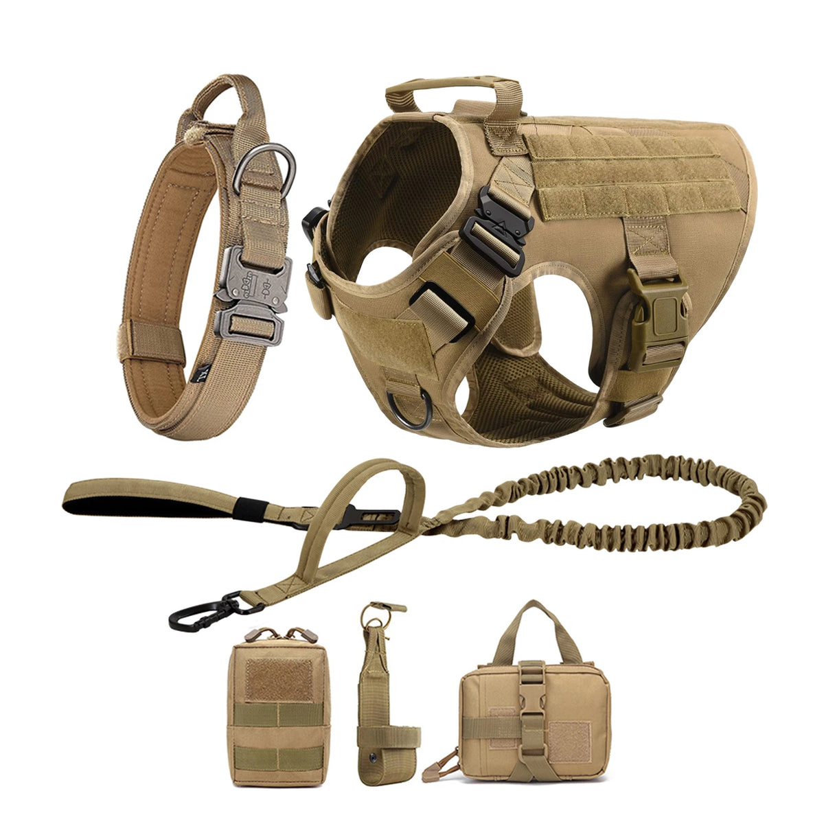 Petavel Tactical Dog Harness With Molle Pockets For Training