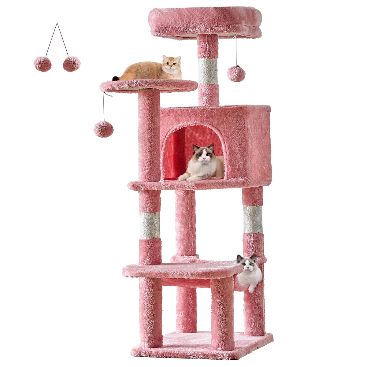JHK Multi Tier Cat Climbing Tower Featuring Sisal Scratching Posts