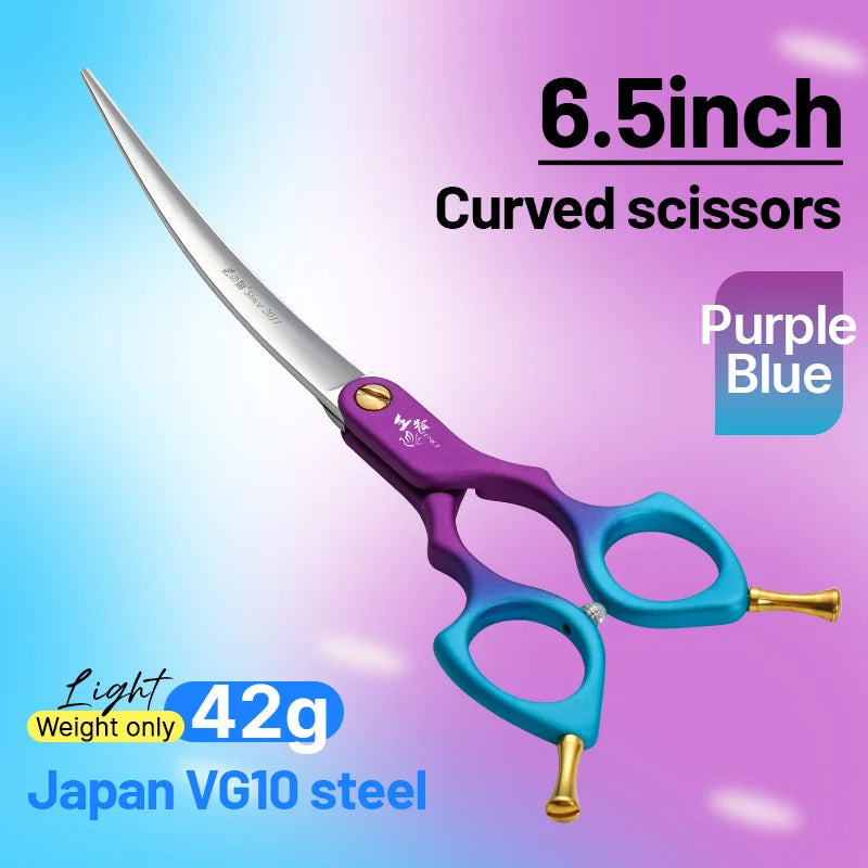 Fenice VG10 Steel Curved Dog Grooming Shears for Professional Cutting