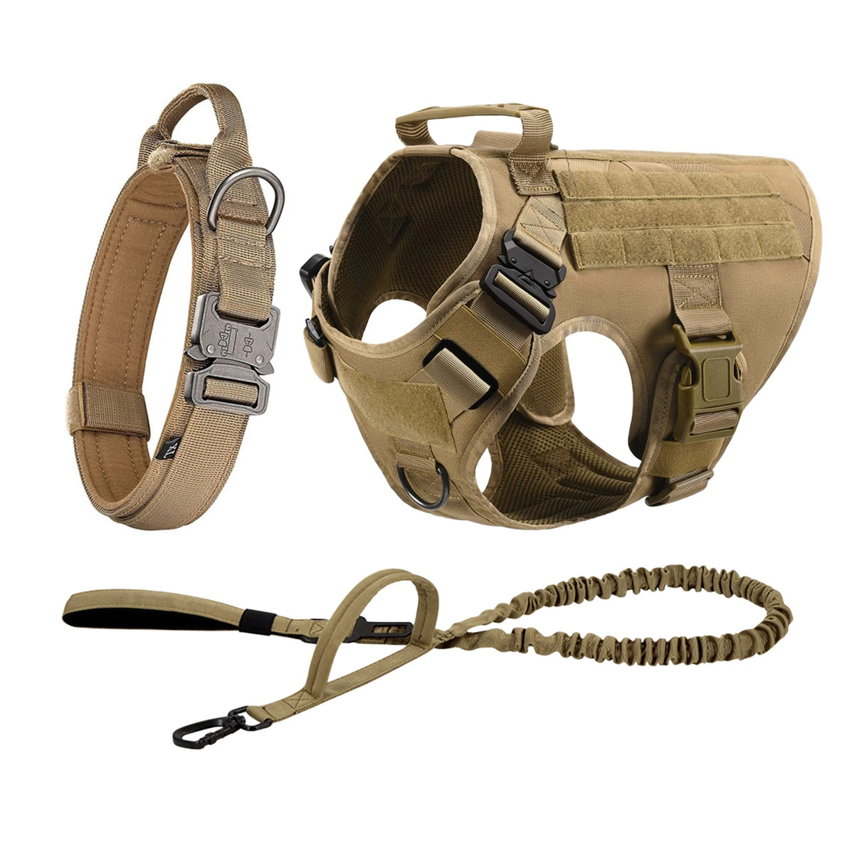 Petavel Tactical Dog Harness With Molle Pockets For Training