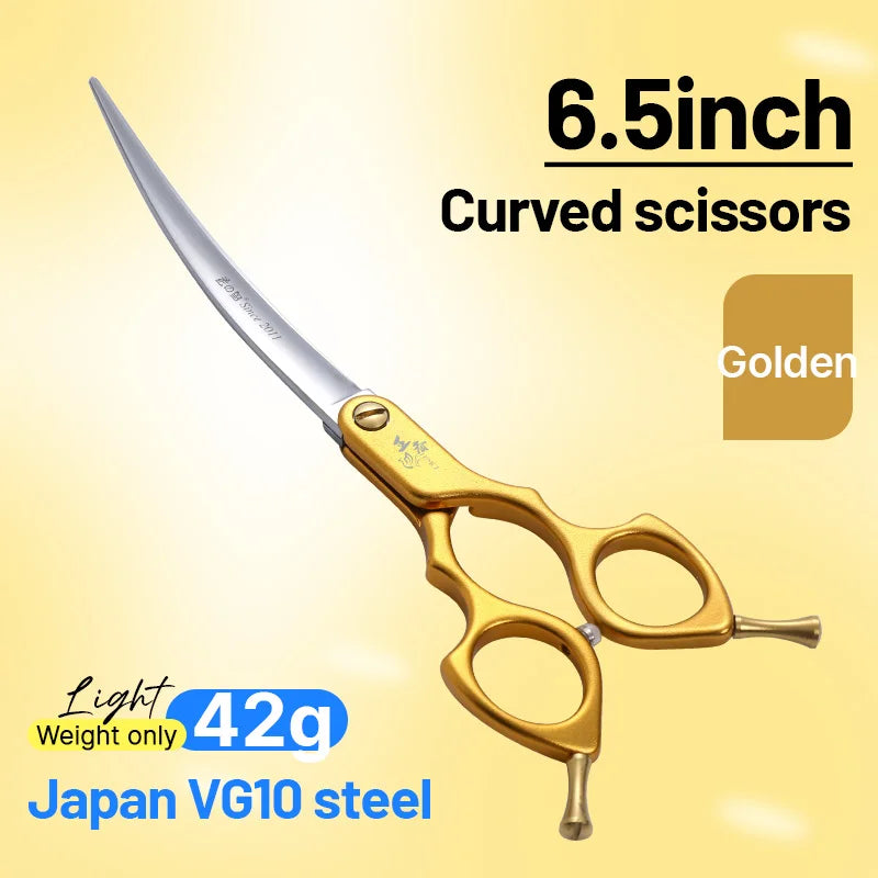 Fenice VG10 Steel Curved Dog Grooming Shears for Professional Cutting