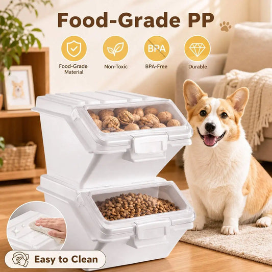 Airtight Dog Food Container With Scoop For Dry Treats Organization