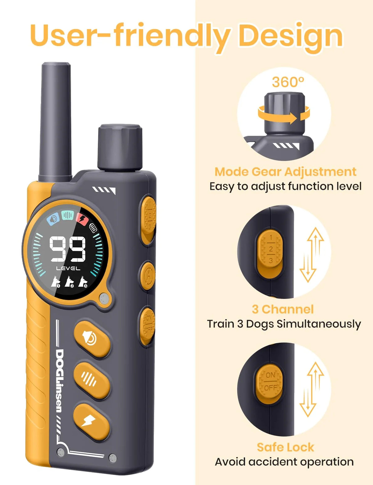 PaiPaitek Waterproof Dog Training Collar With Bark Control Remote