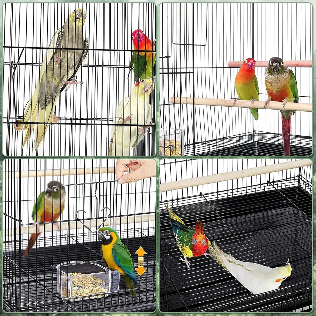 HiMISS Compact Metal Bird Travel Cage For Small Birds