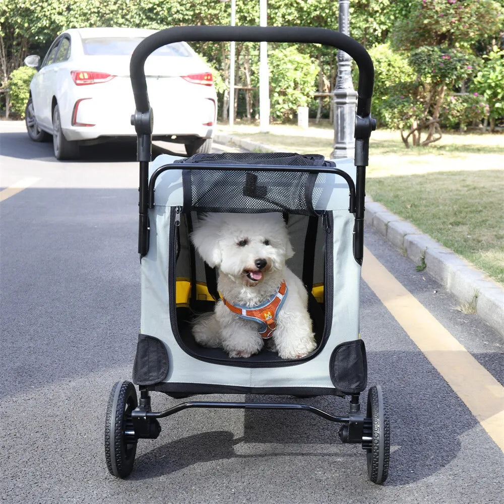 Bingopaw Foldable Pet Stroller With Removable Carrier For Small Pets