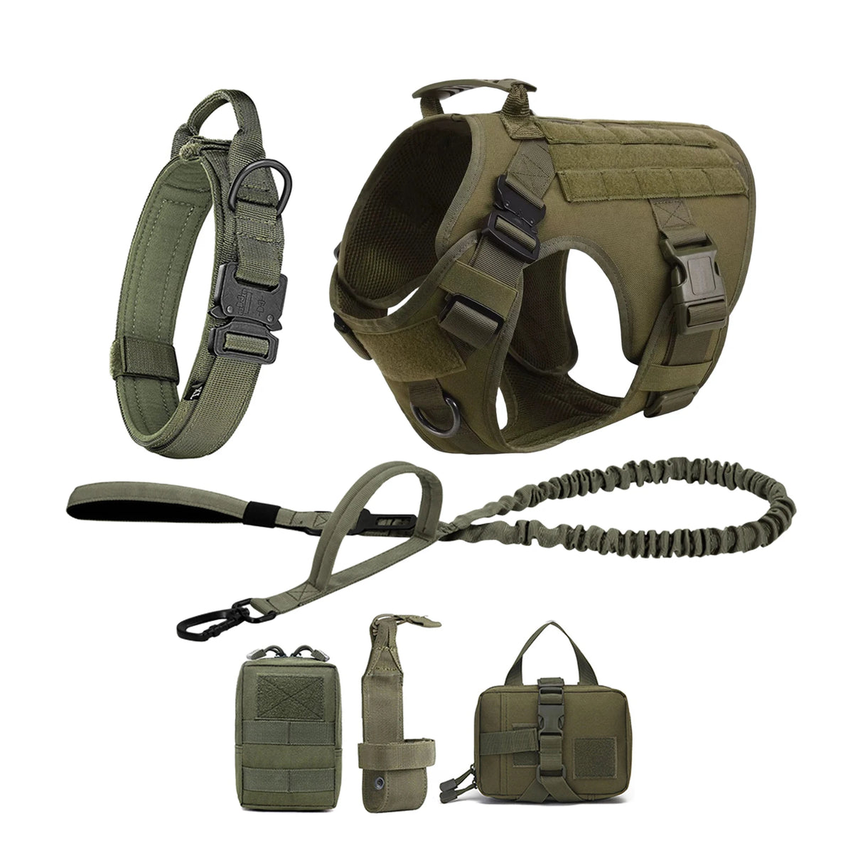 Petavel Tactical Dog Harness With Molle Pockets For Training