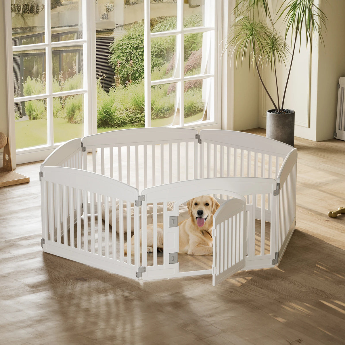 JHK Expandable Plastic Dog Playpen For Puppies And Pets