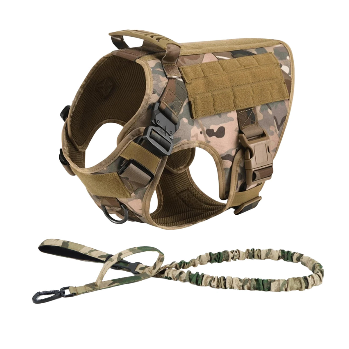 Petavel Tactical Dog Harness With Molle Pockets For Training