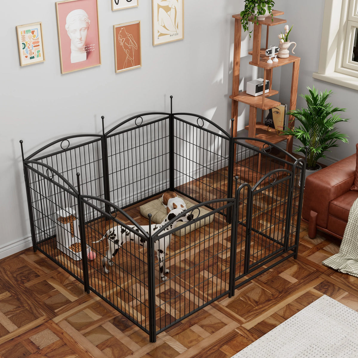 Heavy Duty Foldable Metal Dog Playpen For Indoor Outdoor Use