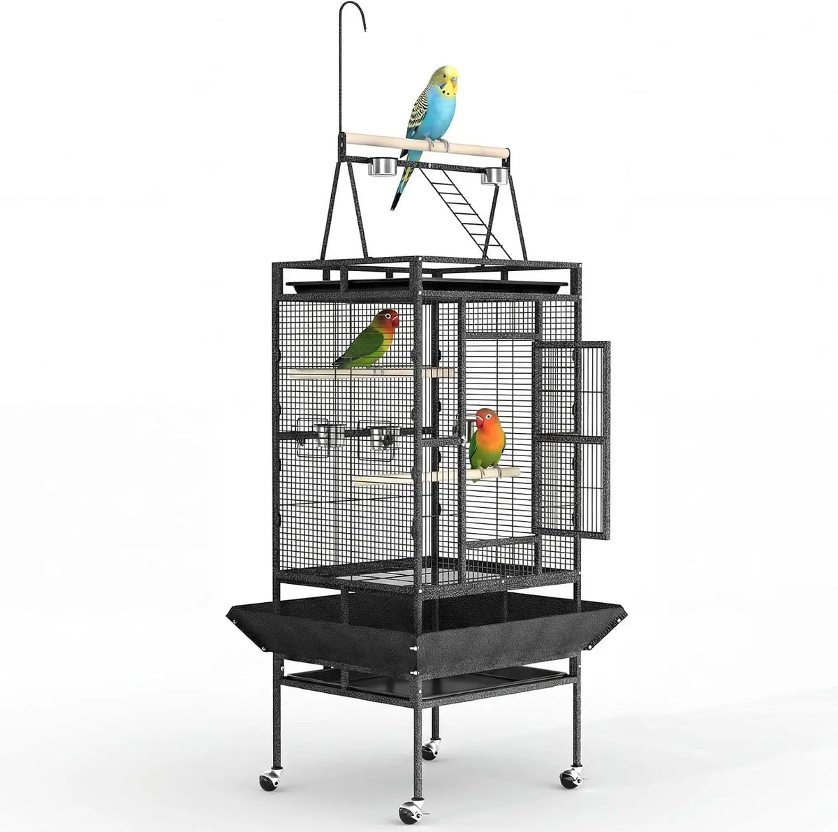 Large Metal Bird Cage With Stand For Parrots And Cockatiels