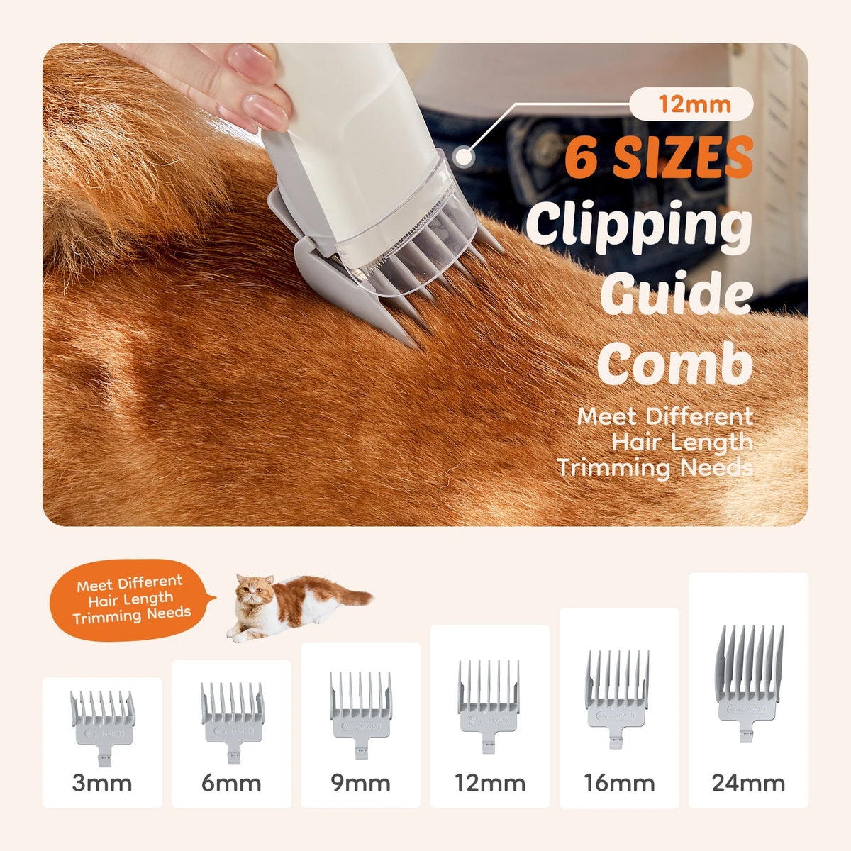 Sweetcrispy Pet Grooming Vacuum Kit With Low Noise Cordless Clipper