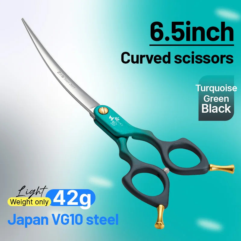 Fenice VG10 Steel Curved Dog Grooming Shears for Professional Cutting