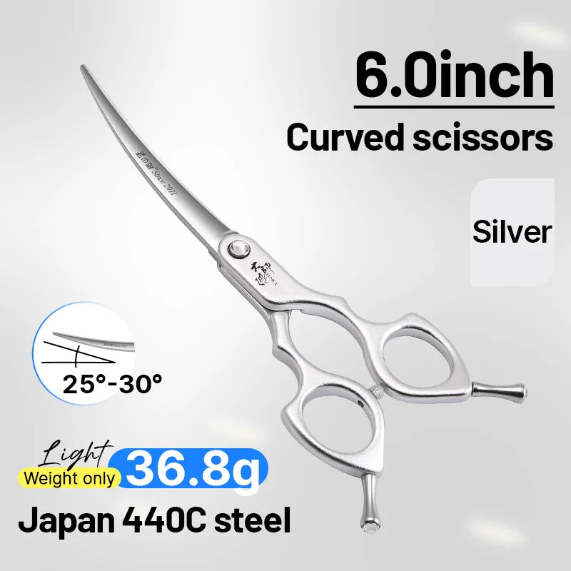 Fenice VG10 Steel Curved Dog Grooming Shears for Professional Cutting
