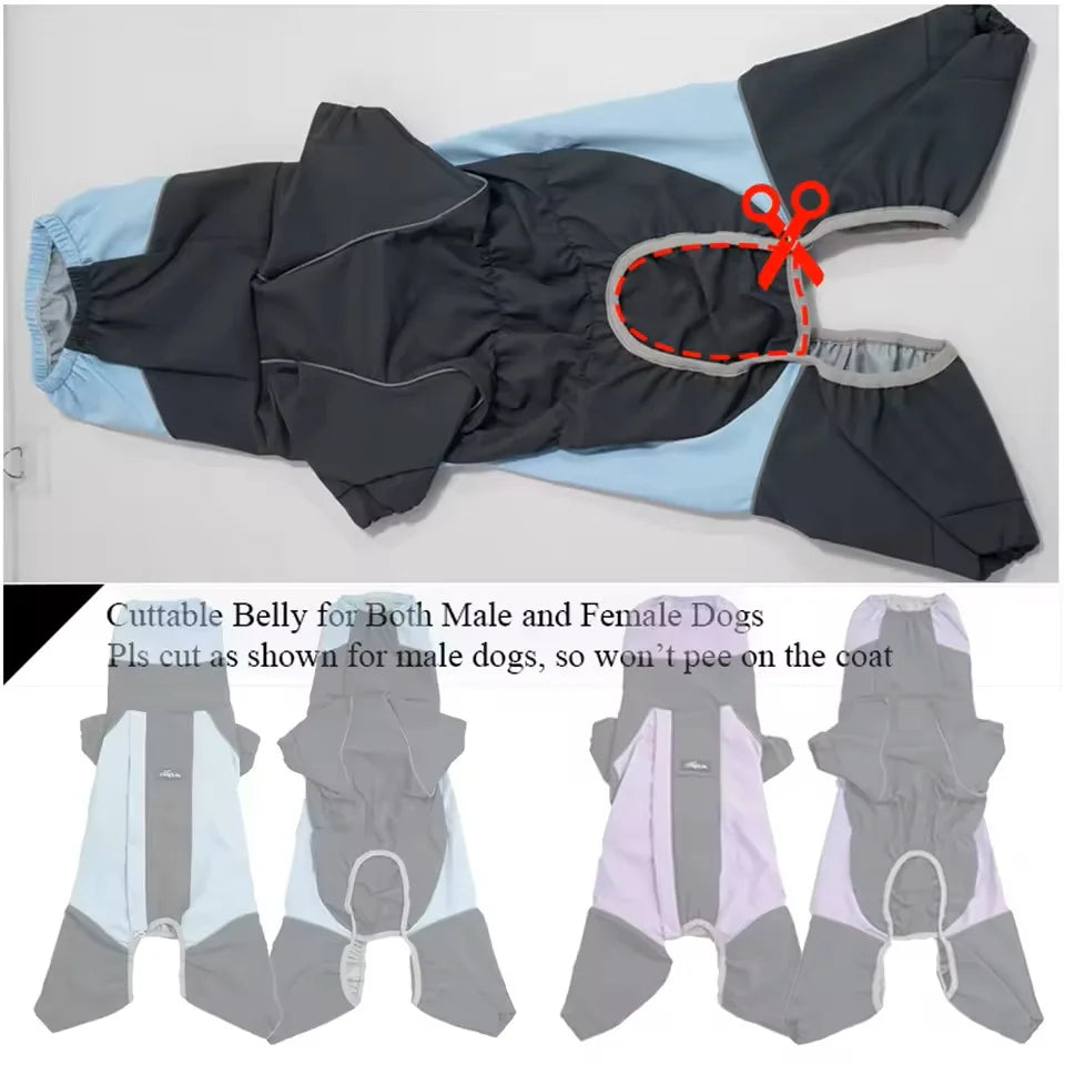 Waterproof Full Body Raincoat for Corgis and Short Leg Dogs