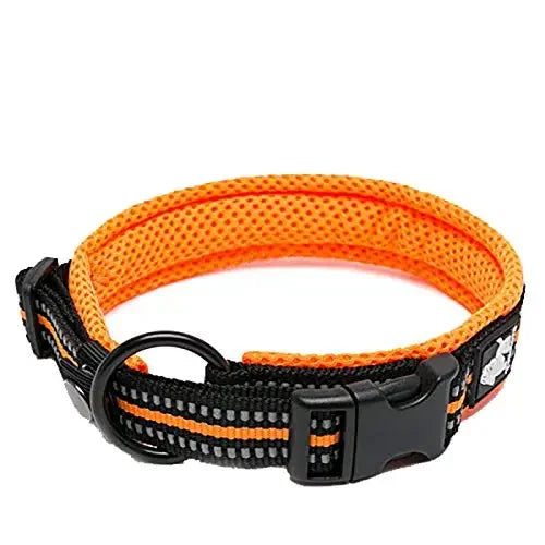 TrueLove Pet Collar Nylon Adjustable Padded Reflective Heavy Duty Luxury