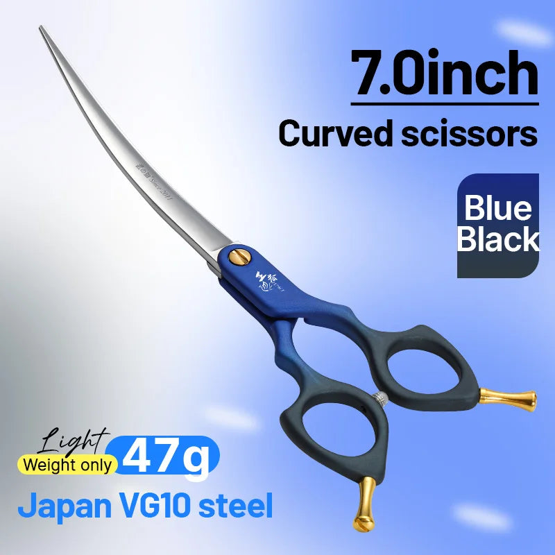 Fenice VG10 Steel Curved Dog Grooming Shears for Professional Cutting
