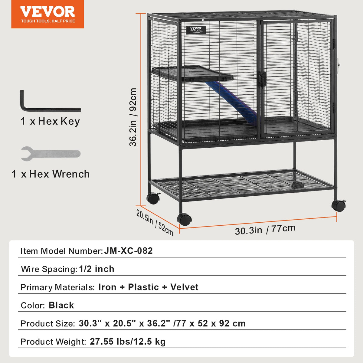 SucceBuy 4 Tier Rolling Metal Wire Small Animal Cage