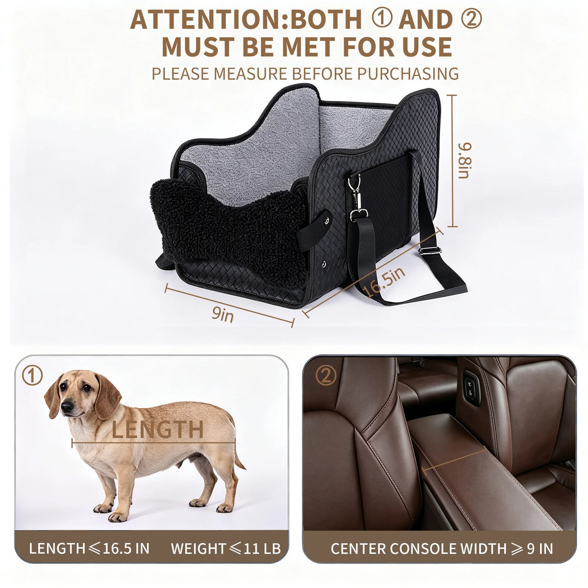 Pet Car Booster Seat For Small Dogs With Safety Leash