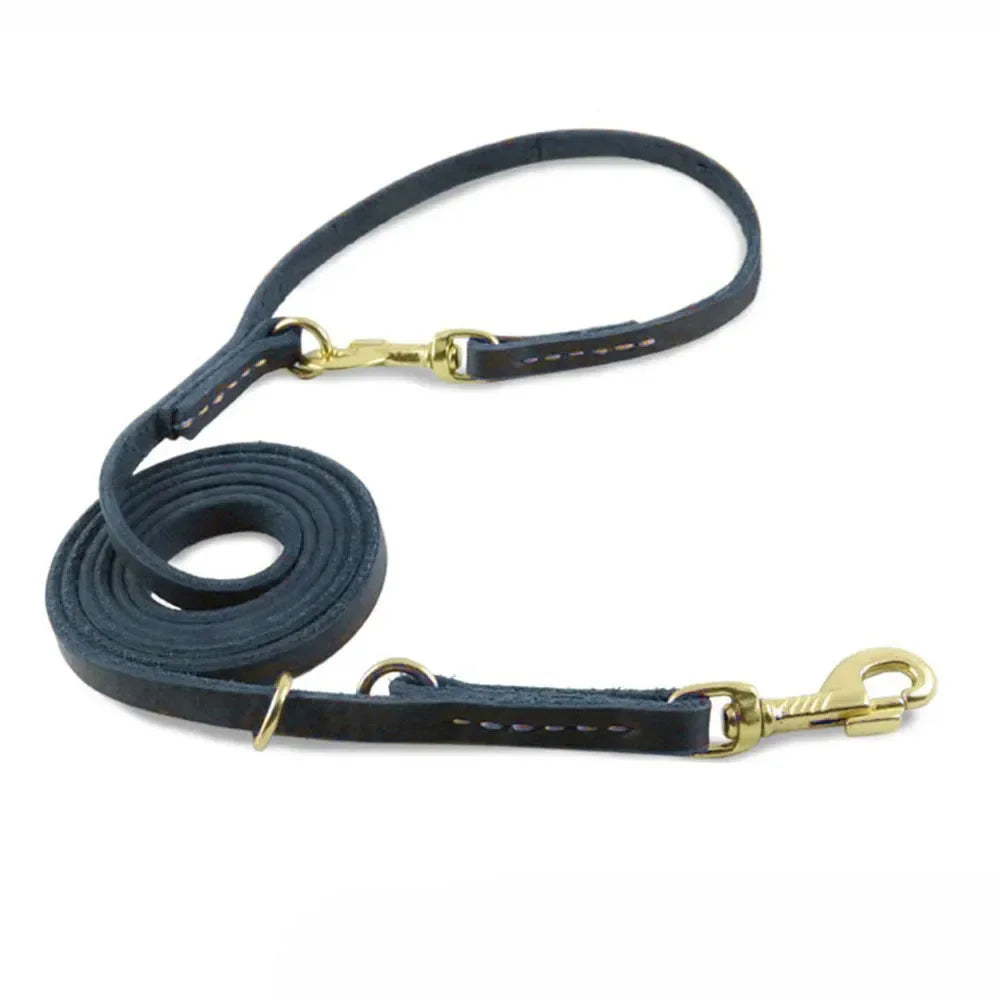 Genuine Leather Hands Free Adjustable Multi Function Dog Leash