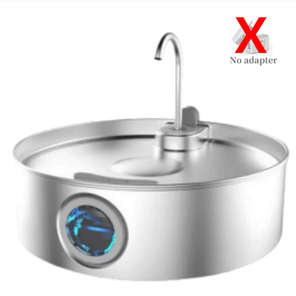 Ultra Quiet Stainless Steel Pet Water Fountain With Filter