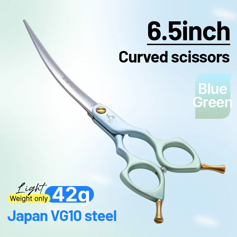 Fenice VG10 Steel Curved Dog Grooming Shears for Professional Cutting
