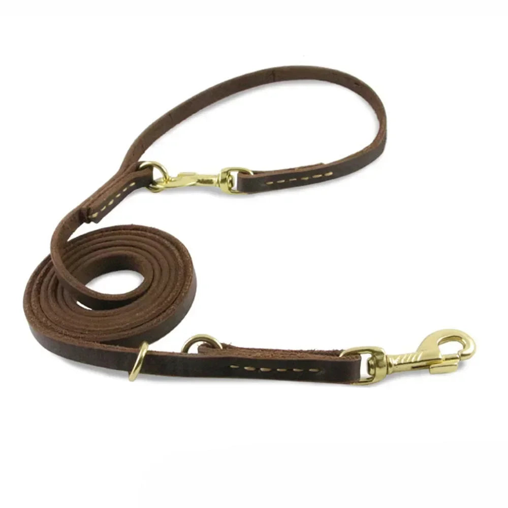 Genuine Leather Hands Free Adjustable Multi Function Dog Leash