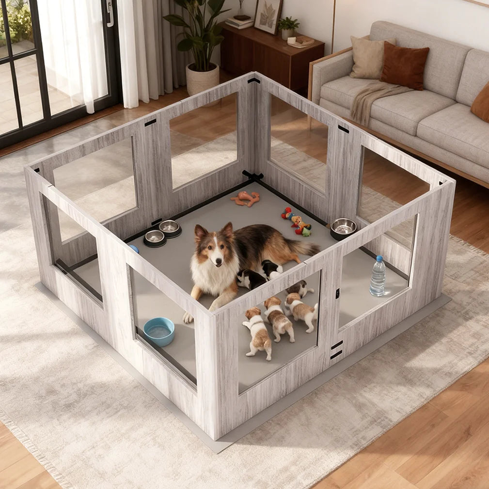 Borwart Heavy Duty Pet Playpen Kennel With Waterproof Mat