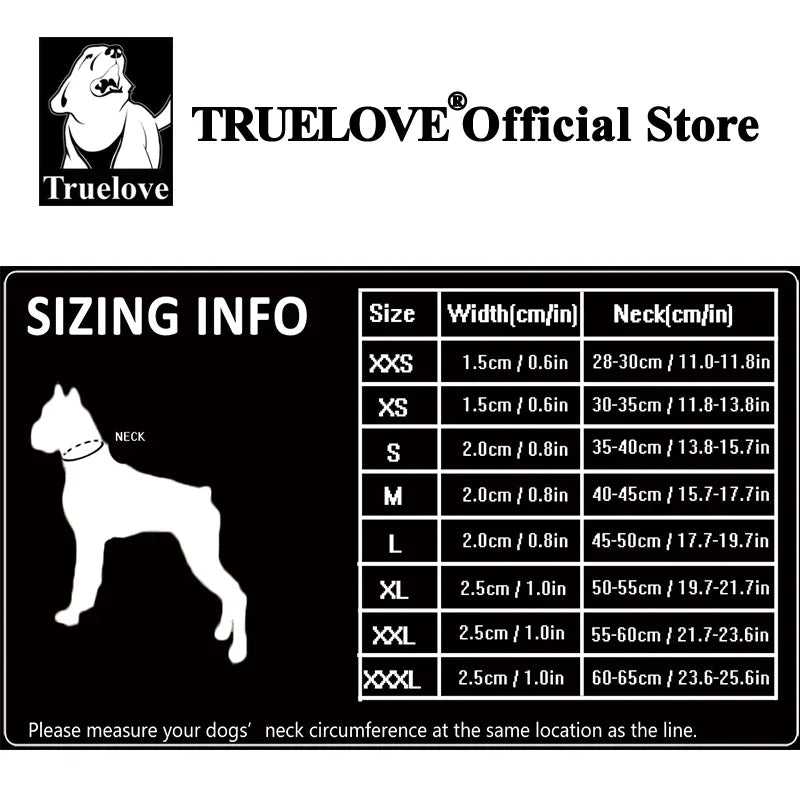 TrueLove Pet Collar Nylon Adjustable Padded Reflective Heavy Duty Luxury