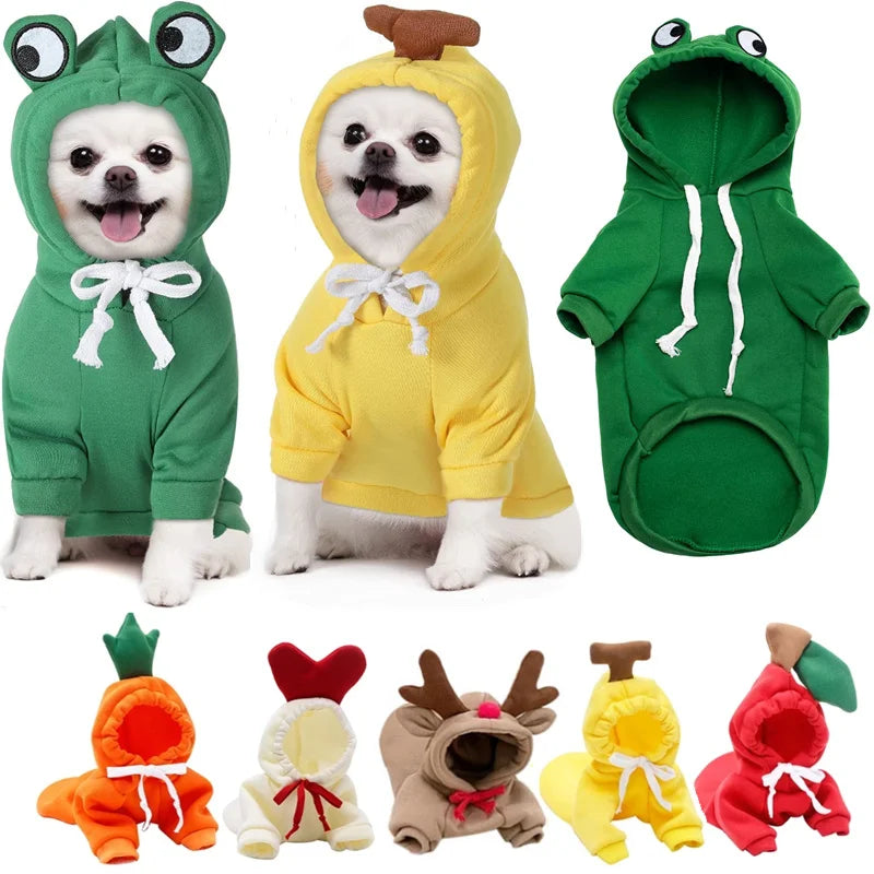 Cute Fruit Frog Pet Hoodie Costume for Dogs and Cats