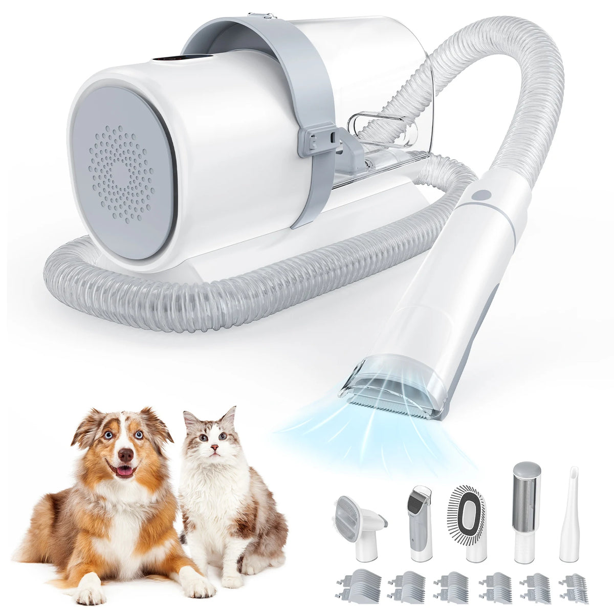 Sweetcrispy Pet Grooming Vacuum Kit With Low Noise Cordless Clipper