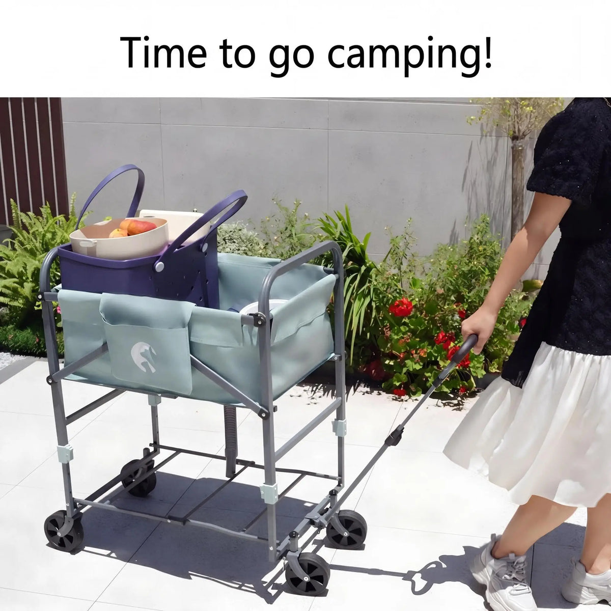 Adjustable Elevated Dog Bathtub With Wheels, Foldable Pet Washing Station