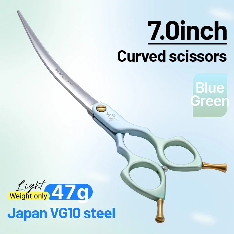 Fenice VG10 Steel Curved Dog Grooming Shears for Professional Cutting