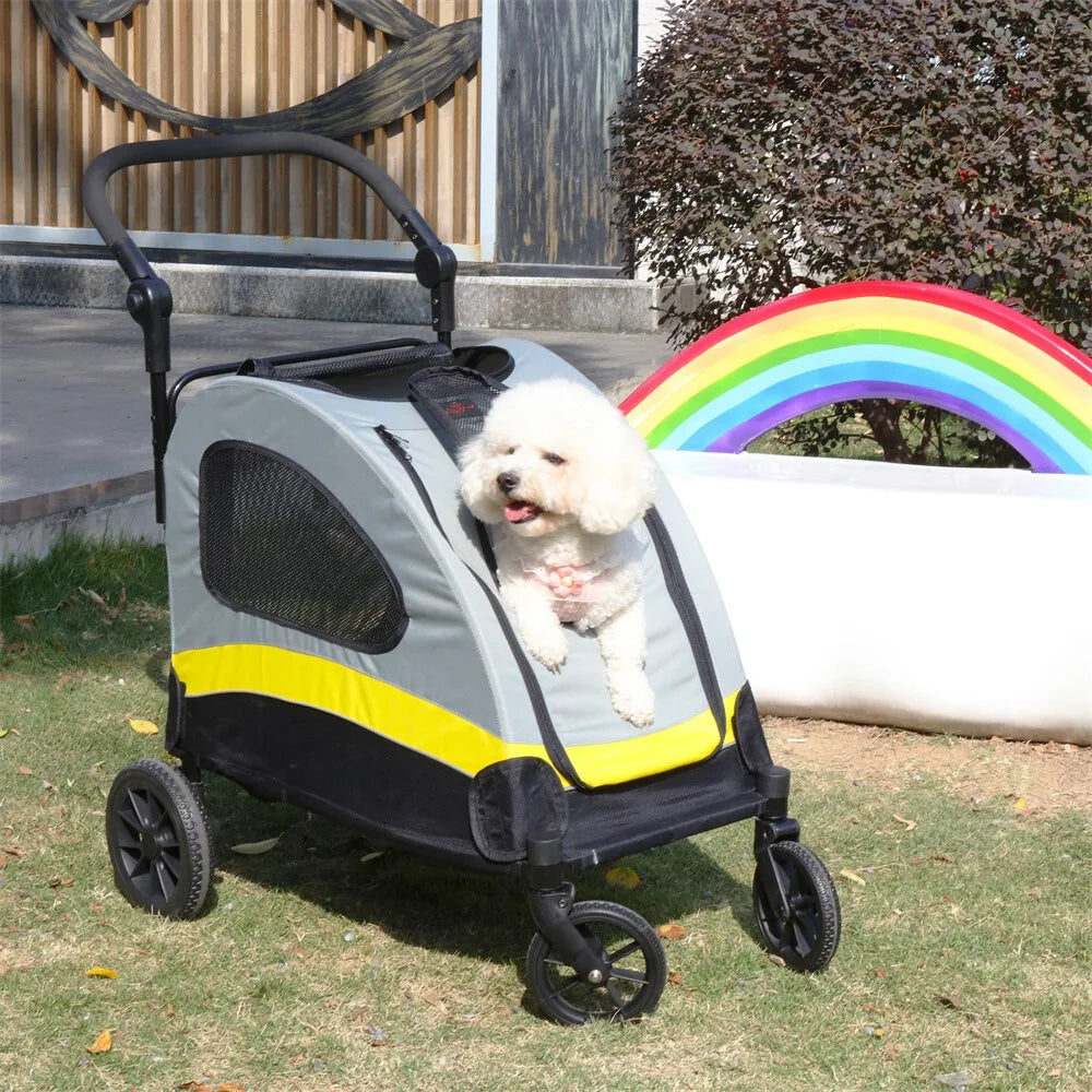 Bingopaw Foldable Pet Stroller With Removable Carrier For Small Pets
