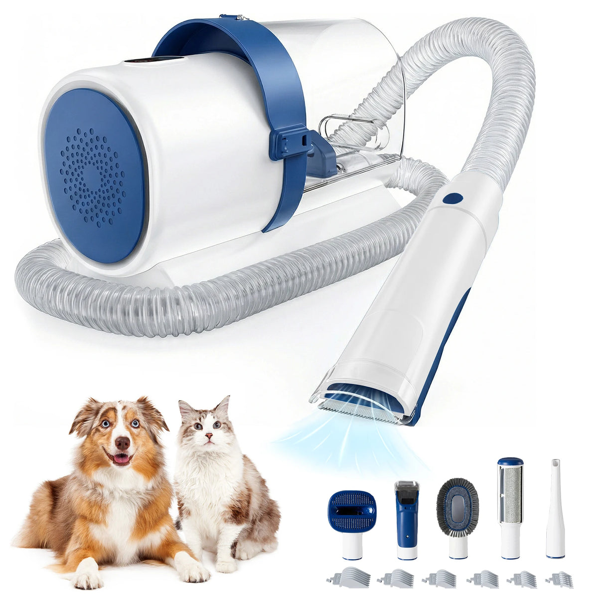 Sweetcrispy Pet Grooming Vacuum Kit With Low Noise Cordless Clipper