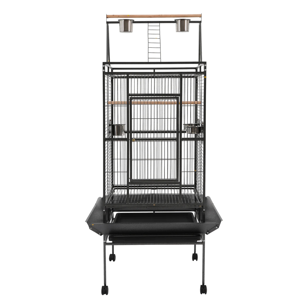 Spacious Rolling Parrot Bird Cage With Sturdy Iron Playtop