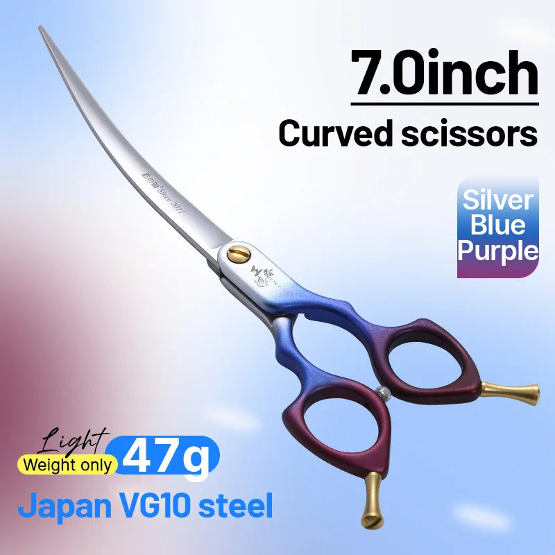Fenice VG10 Steel Curved Dog Grooming Shears for Professional Cutting