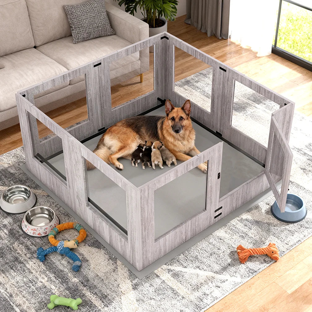 Borwart Heavy Duty Pet Playpen Kennel With Waterproof Mat