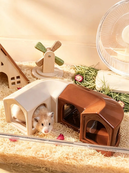 Ceramic Small Pet House For Hamsters Rabbits And Chinchillas