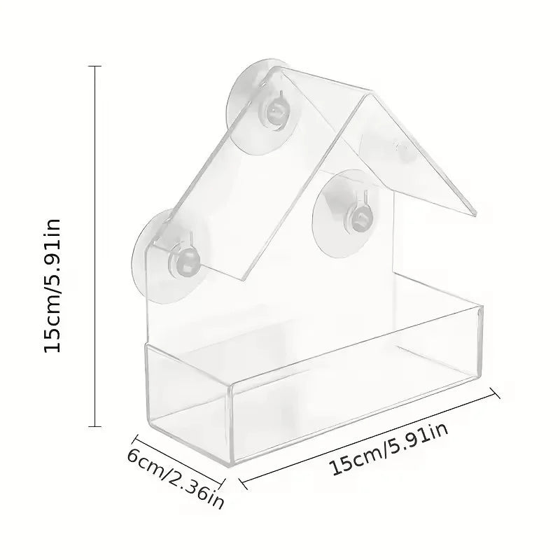 Outdoor Window Bird Feeder House With Strong Suction Cups