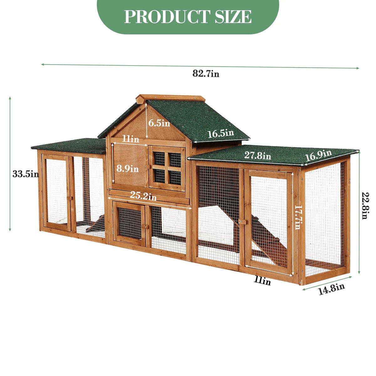 HiMISS Two Story Outdoor Rabbit Hutch With Ramp And Tray