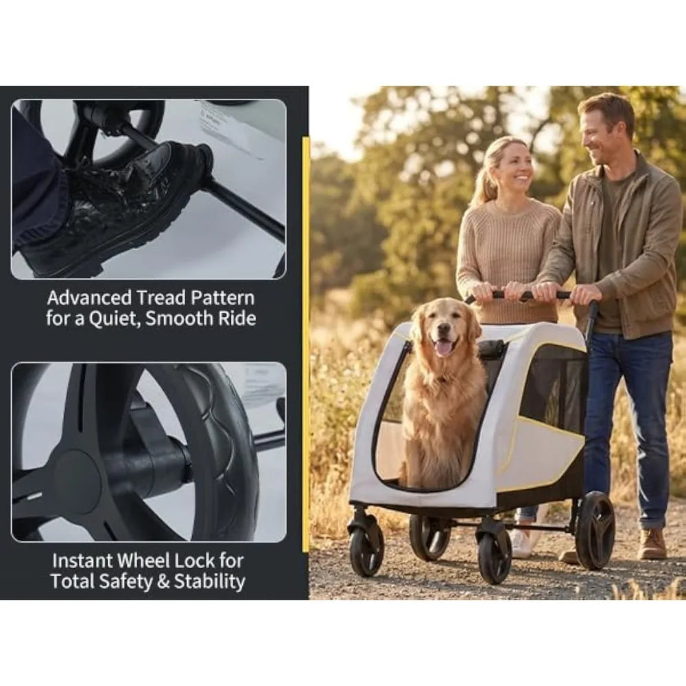 Garvee Foldable Pet Stroller With Breathable Carrier