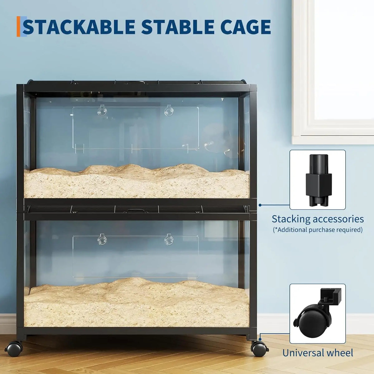 HiMiss 3 Tier Hamster Cage With Running Wheel And Ramp
