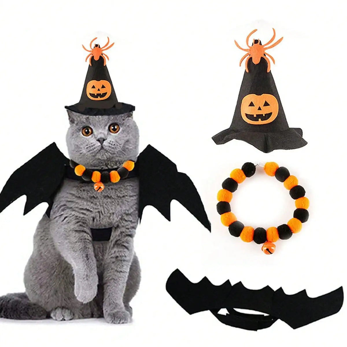 Halloween Pet Costume and Accessory Set for a Fun Transformation