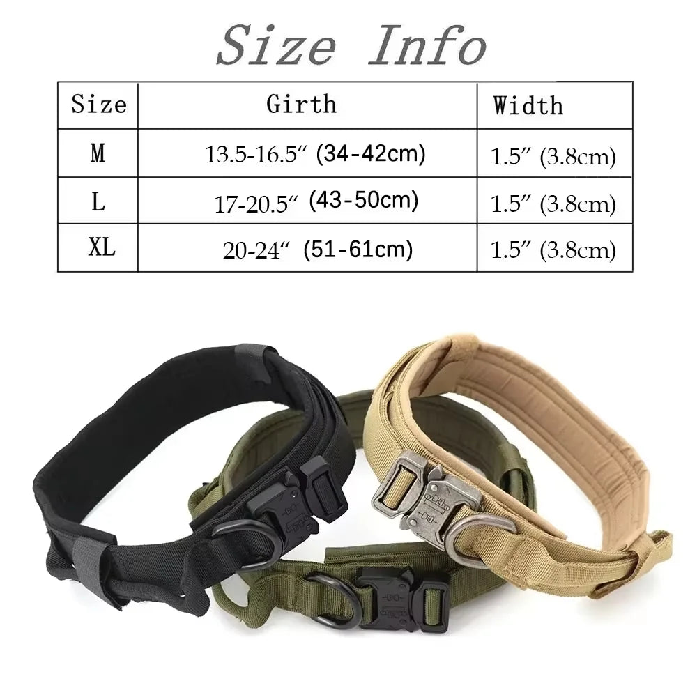 Tactical Dog Harness Collar Leash Set With Quick Release Buckle