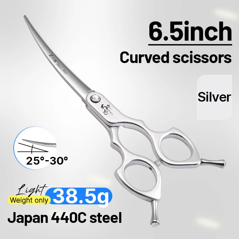 Fenice VG10 Steel Curved Dog Grooming Shears for Professional Cutting