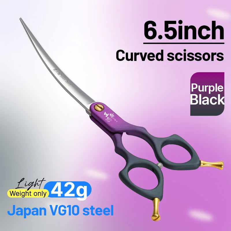 Fenice VG10 Steel Curved Dog Grooming Shears for Professional Cutting