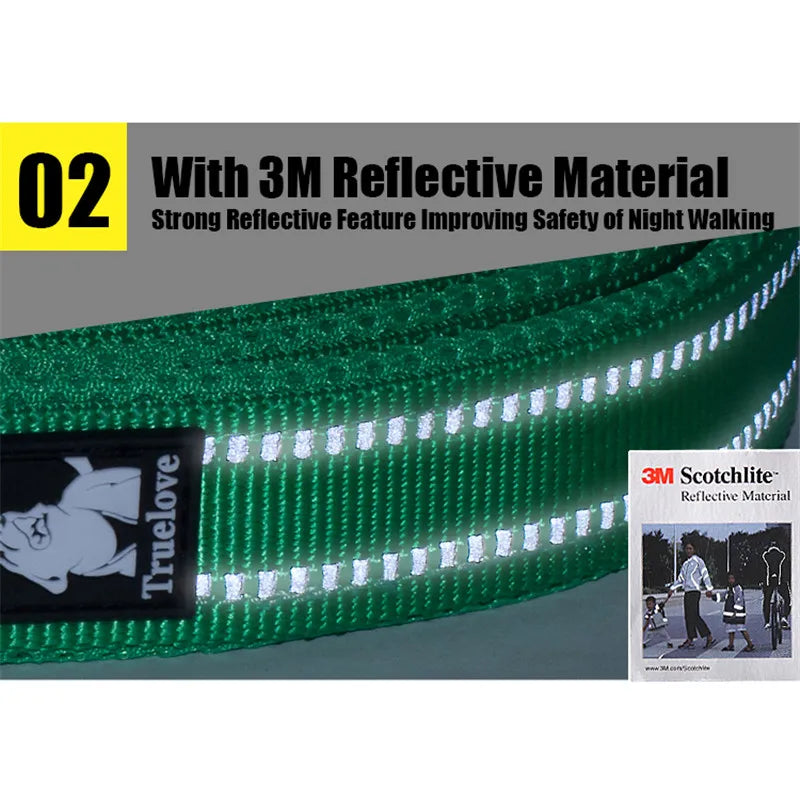 Truelove Soft Padded Reflective Nylon Mesh Dog Leash