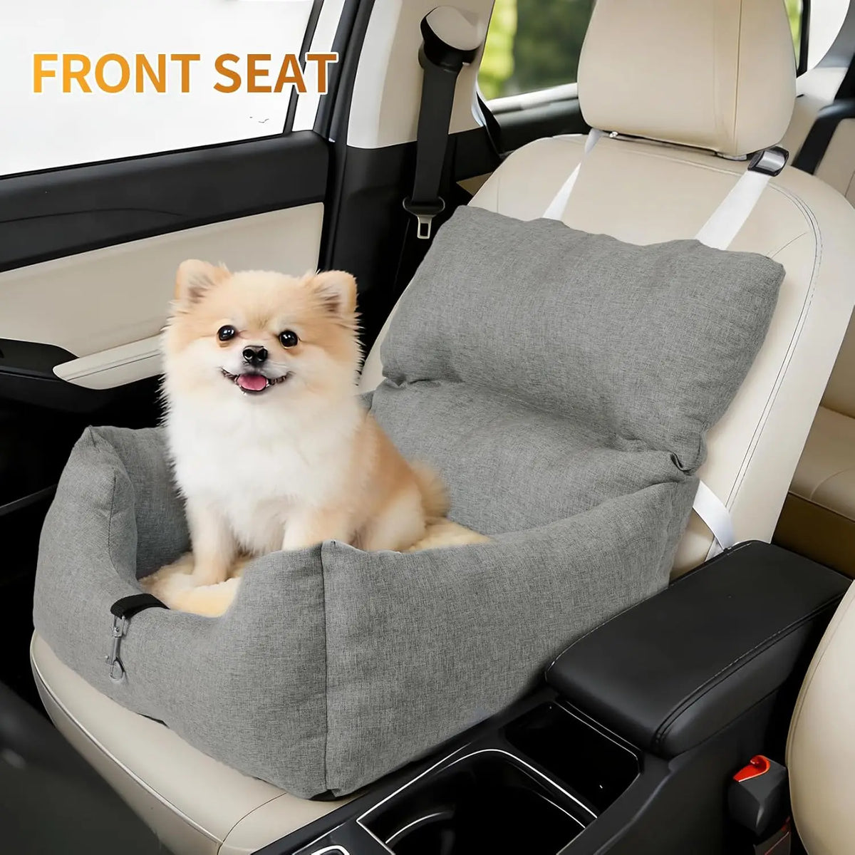 HiMISS Elevated Dog Booster Car Seat Bed With Safety Tether